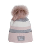 Girls' Powder Pink Beanie with Pom Pom ~ 6-12 years | 46/487-PP