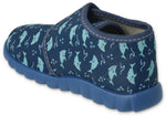 Befado Dark Blue Daycare Slippers / Sneakers with Sharks Pattern FLEXI | 465P089