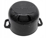 8 Liters 3 in 1 Black Enameled Cast Iron Pot - Kociołek Emaliowany Czarny | 8LEm-3in1