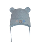 Boys' Light Blue Tied Hat with Bear Print ~ 1-3 Years | 48/023-A