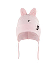 Girls' Light Pink Tied Hat with Ears - 1-3 Years | 48/033-A
