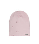 Girls' Light Pink Cotton Beanie with Golden Print ~ 4-10 years | 48/108-C
