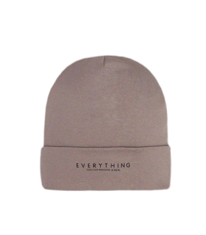 Boys' Light Brown Printed Beanie ~ 6-12 years | 48/152-D