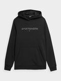 4F Men's Black Hooded Graphic Sweatshirt | SM0773-20S