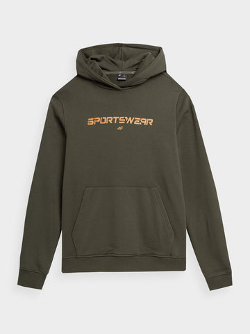 4F Men's Khaki Hooded Graphic Sweatshirt | SM0773-43S