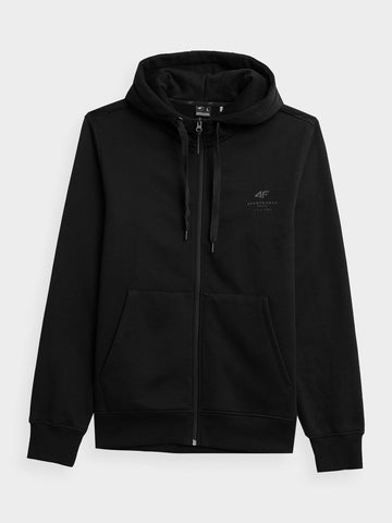 4F Men's Black Zip Up Hooded Sweatshirt | SM0774-20S