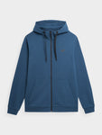 4F Men's Blue Zip Up Hooded Sweatshirt | WSM695-32S