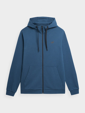 4F Men's Blue Zip Up Hooded Sweatshirt | WSM695-32S