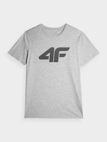 4F Men's Gray Graphic T-shirt with Logo | TSHM0877-27M