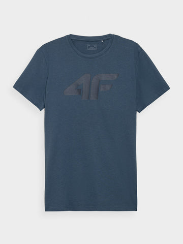 4F Men's Dark Blue Graphic T-shirt with Logo | TSHM0877-32S