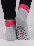YO! Girls' Light Gray Ankle Socks with ABS and Bear Embroidery | SKF-0005GA-LG