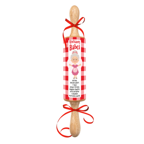 Wooden Rolling Pin - Gift Idea for Grandma - Kochanej Babci | 3456-RRP