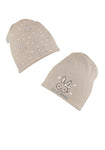Girls' Beige Double-sided Beanie with Bunny Print ~ 4-5 Years | 50/027-D