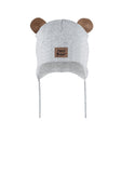 Boys' Gray Tied Hat with Eears ~ 1-3 Years |  50/047-B