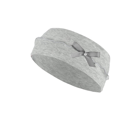 Gray Cotton Headband with Bow ~ 6-12 years  | 50/070-D