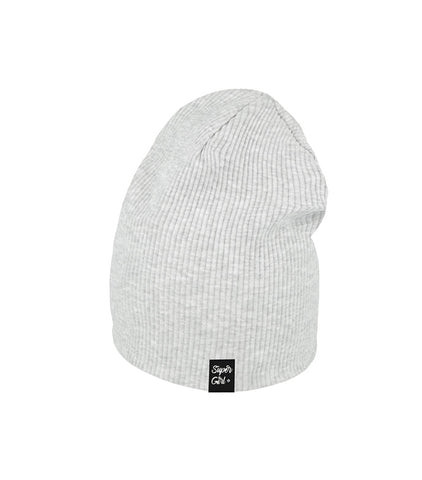Womens' / Girls' Gray Ribbed Beanie | 50/101-C