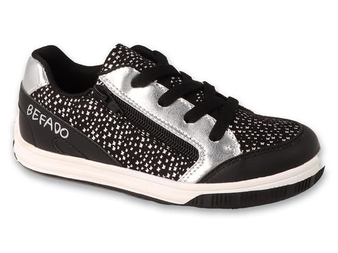 Befado Black and Silver Sneakers with Leather Insole - ZIPP | 514X018