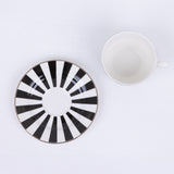 Elegant Black & White Striped Coffee/Tea Set - 14 Pieces RIBS | 52704