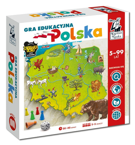 Kapitan Nauka. Gra edukacyjna. Polska - Educational Board Game | 46782