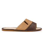 Men's Brown Leather Slippers | M-2049A