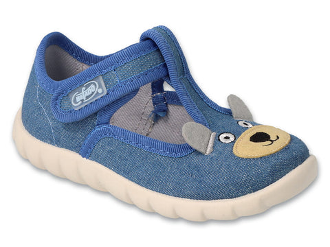 Befado Dark Blue Bear Daycare Slippers / Sneakers | 627P0031