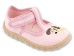 Befado Pink Daycare Slippers / Sneakers with Dog Patch - FLEXI | 627P012
