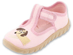 Befado Pink Daycare Slippers / Sneakers with Dog Patch - FLEXI | 627P012