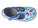 Befado Blue Daycare Slippers / Sneakers with Cars Pattern FLEXI | 628P021