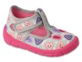 Befado Gray Daycare Slippers / Sneakers with Hearts Pattern- HONEY | 630P007