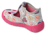 Befado Gray Daycare Slippers / Sneakers with Hearts Pattern- HONEY | 630P007