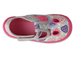 Befado Gray Daycare Slippers / Sneakers with Hearts Pattern- HONEY | 630P007