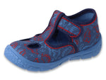 Befado Dark Blue Daycare Slippers with Dino Pattern / Sneakers - Honey | 630P016