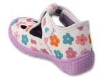 Befado Light Gray Daycare Slippers / Sneakers with Flowers Pattern - HONEY | 630P020
