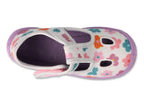 Befado Light Gray Daycare Slippers / Sneakers with Flowers Pattern - HONEY | 630P020