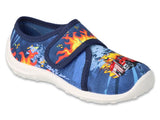 Befado Dark Blue Daycare Slippers with Firetruck Print / Sneakers - BOOGY | 660X153