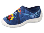 Befado Dark Blue Daycare Slippers with Firetruck Print / Sneakers - BOOGY | 660X153