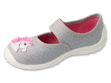 Befado Gray Daycare Slippers / Sneakers with Unicorn Patch - BOOGY | 661X073