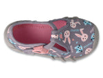 Befado Gray Daycare Slippers with Cat and Bunny Pattern SPEEDY | 110P473