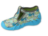 Befado Gray & Blue Daycare Slippers / Sneakers whit Dino Pattern SPEEDY | 110P465