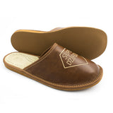 Dziadek's Dark Brown Leather Slippers - Super Dziadek | OM-11