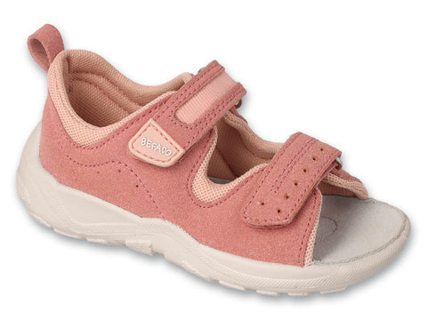 Befado Light Pink Leather Sandals FLY | 721X025