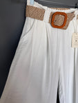 Italian-style Wide Leg Pants with Belt | C25C2077