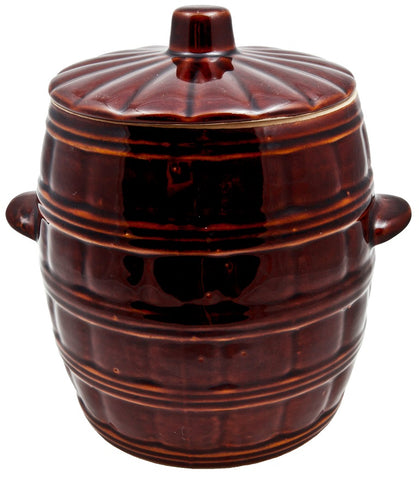 8 Liters Stoneware Pickling Crock Pot with Ruffle Lid - Kamionka | KR-04-8rL