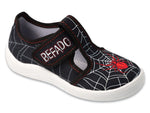 Befado Black School-Daycare Slippers / Sneakers Spider TIM | 911X025