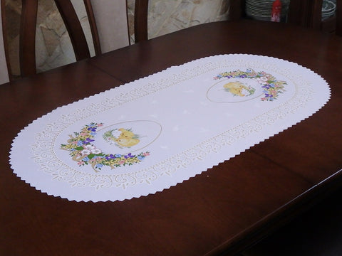 Easter White Table Runner 37.40 x 17.71 in | EVI-01