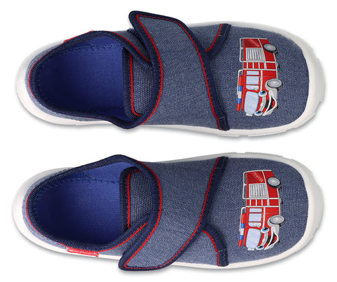 Befado Dark Blue School-Daycare Slippers / Sneakers Fire Truck DANNY| 974X519