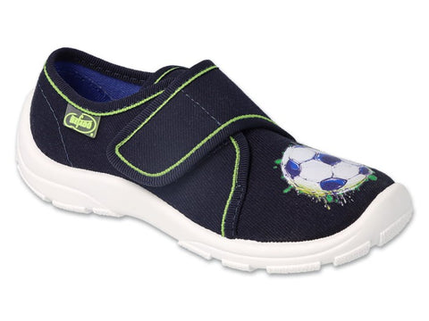 Befado Dark Blue School-Daycare Slippers / Sneakers with Ball Print DANNY| 974X534