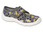Befado Gray Daycare Slippers with Cars Pattern / Sneakers SPEEDY | 974X552N