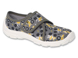 Befado Gray Daycare Slippers with Cars Pattern / Sneakers SPEEDY | 974X552N