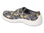 Befado Gray Daycare Slippers with Cars Pattern / Sneakers SPEEDY | 974X552N
